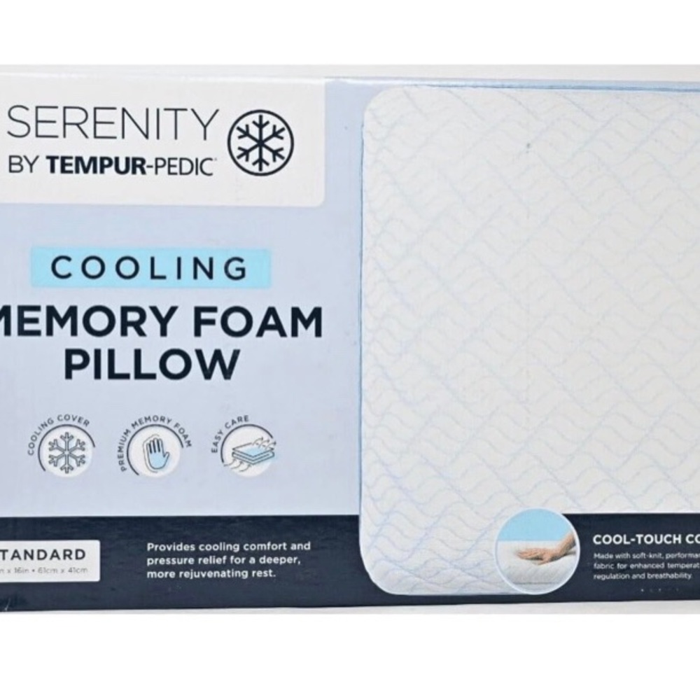 Serenity by tempur-pedics Cooling Memory Foam Pillow Standard Size BRAND NEW